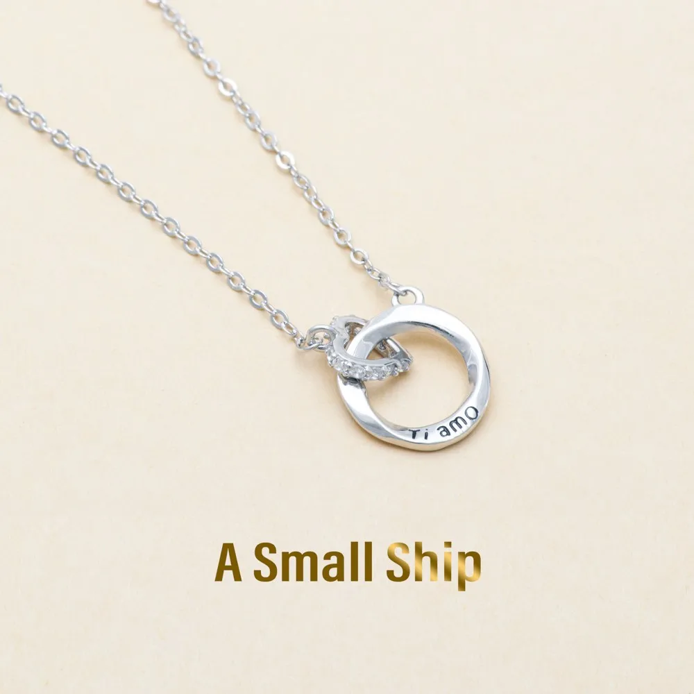 

S925 Sterling Silver Fashion Heart "I Love You" Women's Necklace Exquisite K Gold Diamond Pendant Jewelry Free Shipping