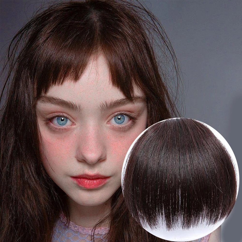 

CTRLALT Synthetic fake blunt air bangs hairpin naturally extended irregular broken hair bangs black brown bangs