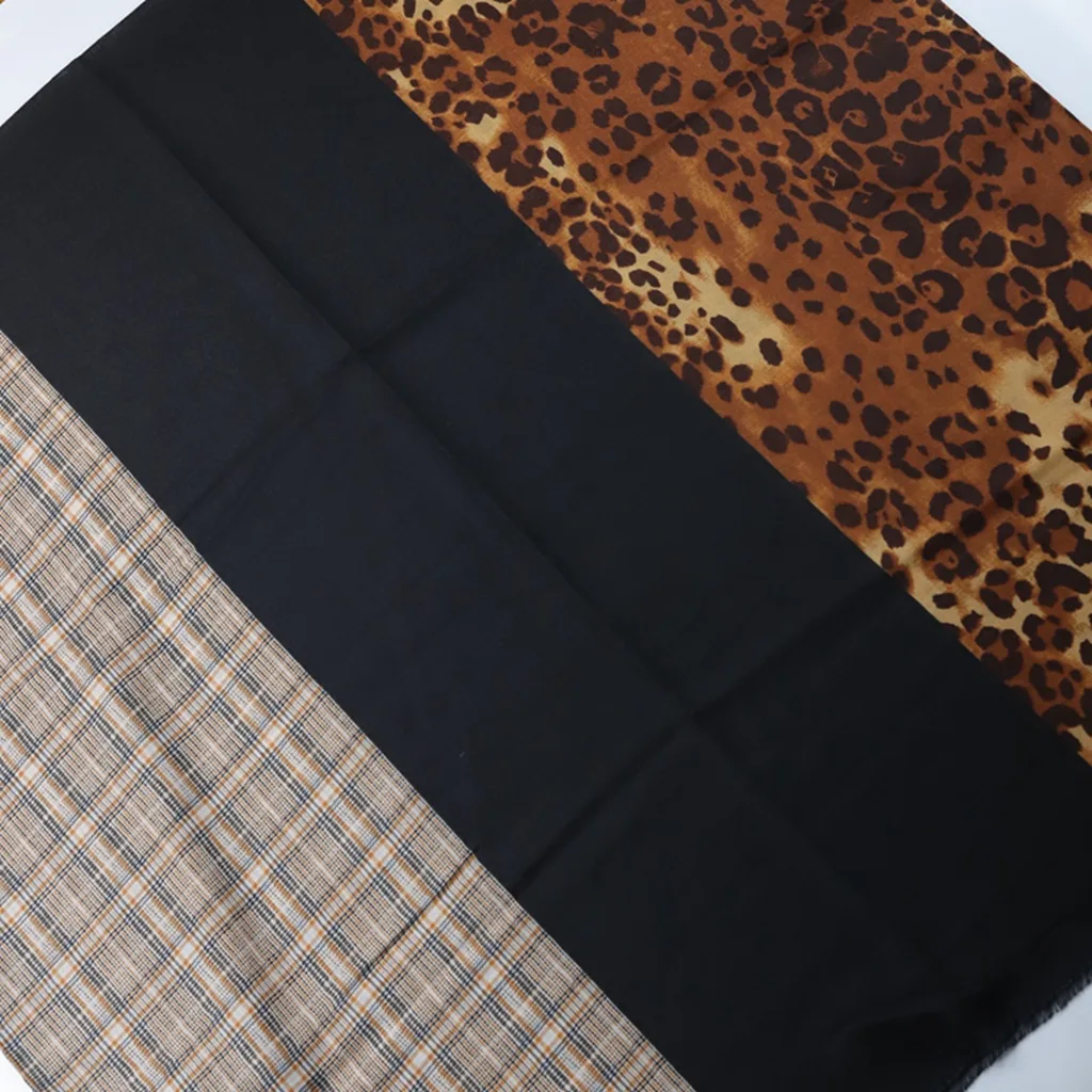 1 пара 180 см * 90 клетчатого длинного шарфа с леопардовым принтом однотонный