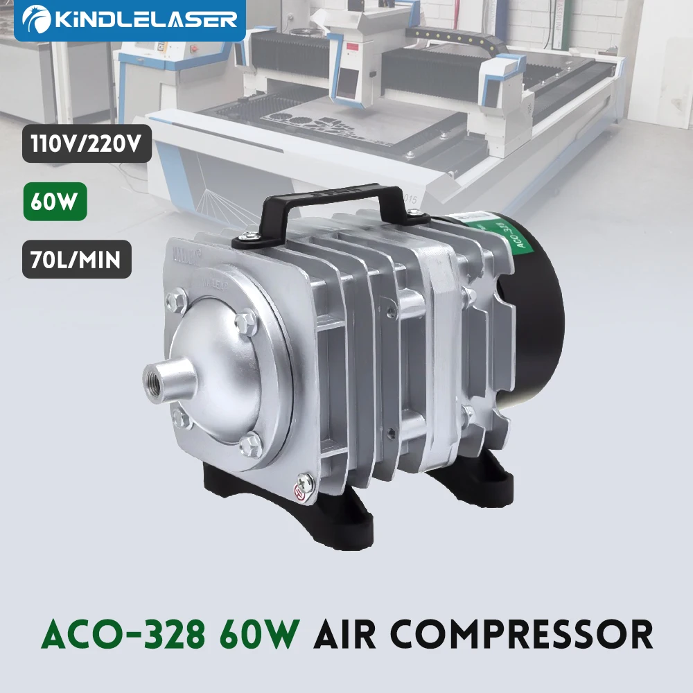 Kindtelaser-compresor de aire ACO-328, bomba de aire magnética eléctrica para máquina cortadora de grabado láser CO2, 60W