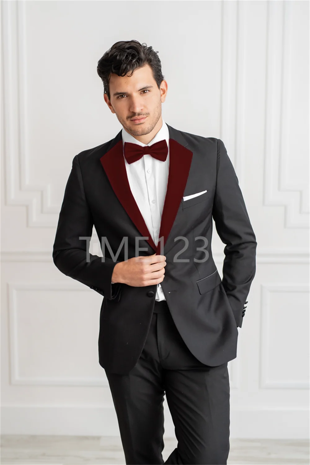 Mens Wedding Party Two Pieces Jacket Trousers Set Large Size Tailored Made Male Blazer Coat Pants Fashion Slim Fit Suits