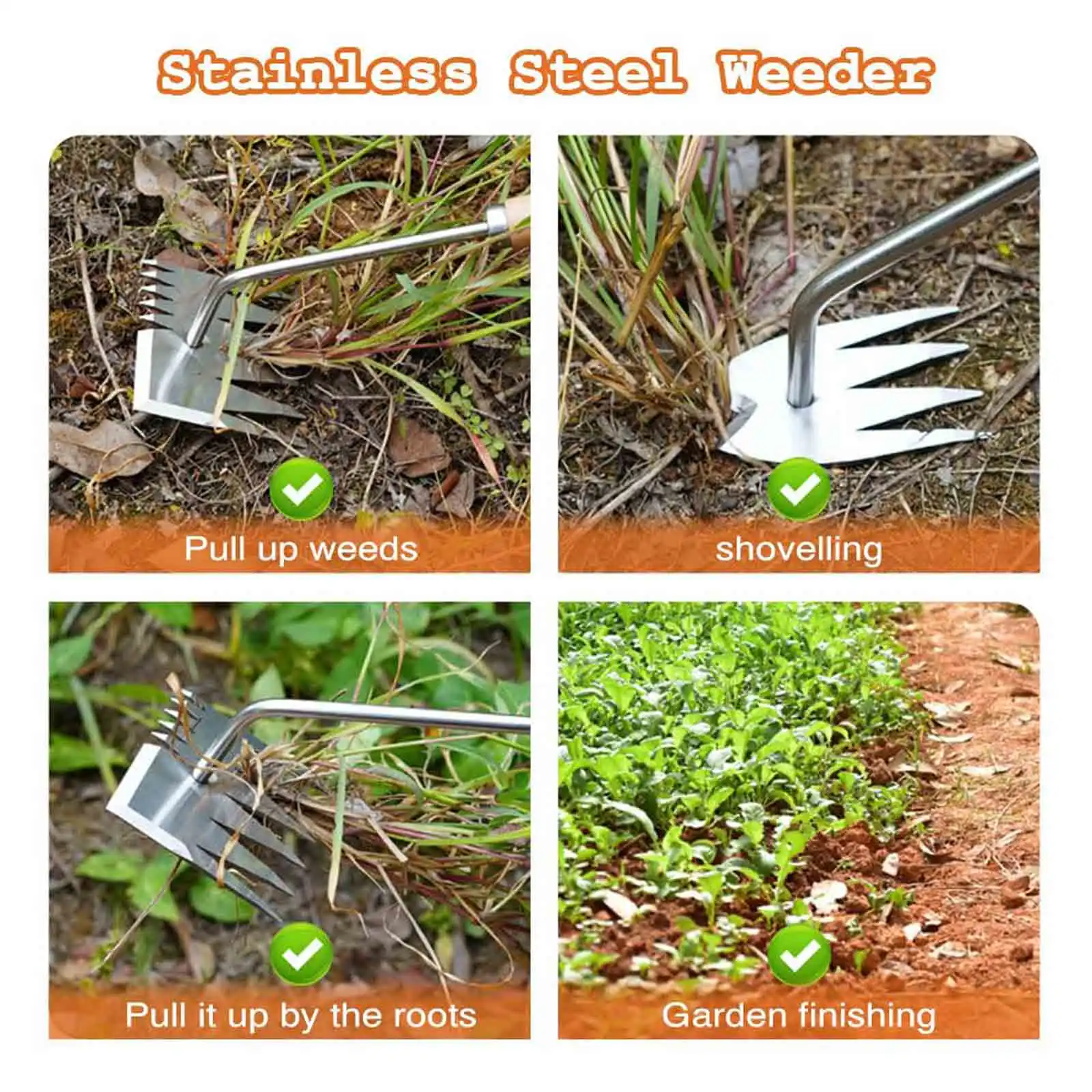 Прочная ручная прополка для садоводства и фермы 46 5 см из нержавеющей стали