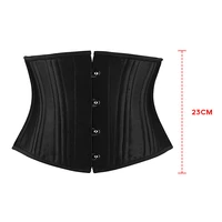 burvogue vintage body shaper 24 steel boned short torso shaping corsets waist trainer wrap belt slim flat belly waist cincher