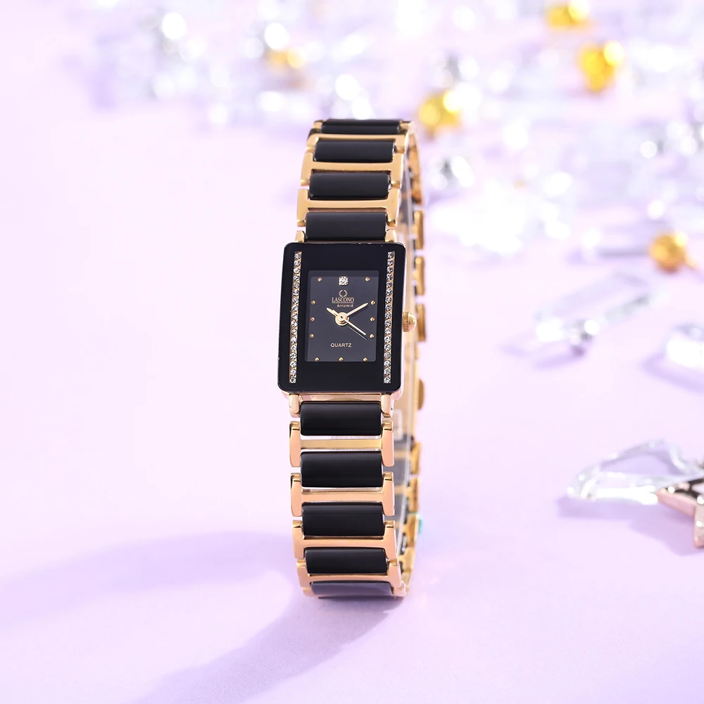 Enlarge BERNY Brand Ceramic Watch for Women Gold Japan SEIKO XV12 Quartz Fashion Ladies Wristwatch Copper Case Luxury Bracelet Watch Fem
