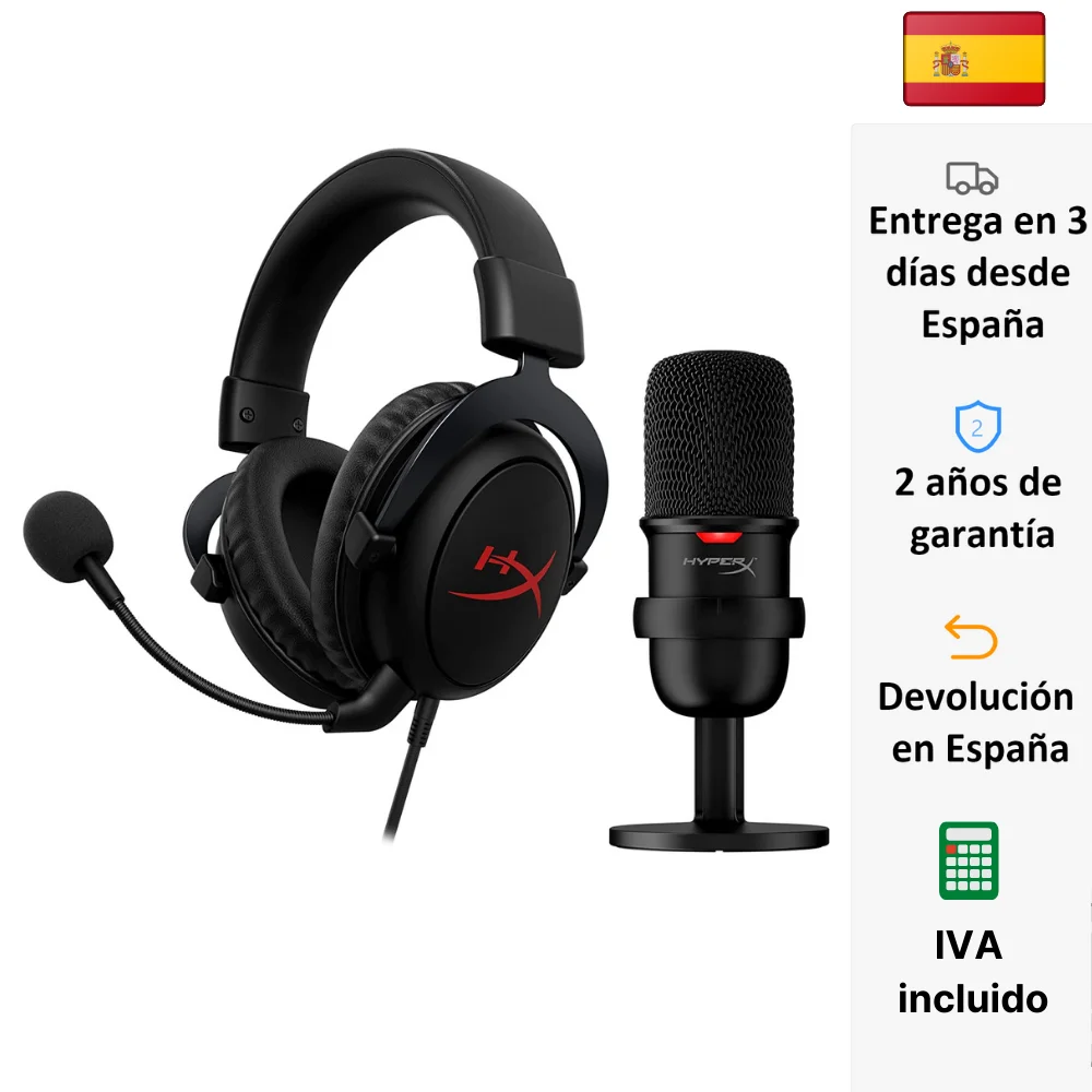Комплект для начинающих HyperX Streamer Gaming Cloud Core 7 1 + микрофон Solocast проводной USB разъем 3
