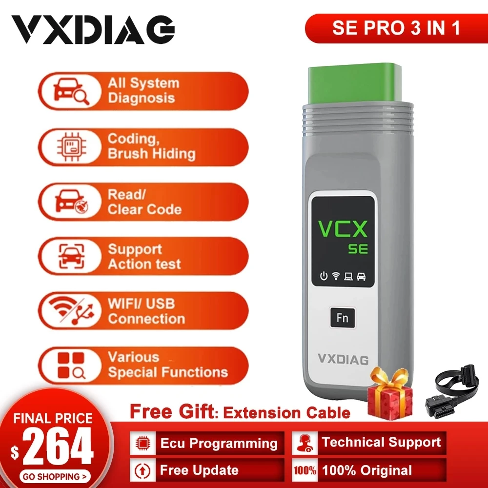 Диагностический инструмент VXDIAG VCX SE PRO 3 в 1 сканер кодов для Ford IDS Honda OBD2 инжектор