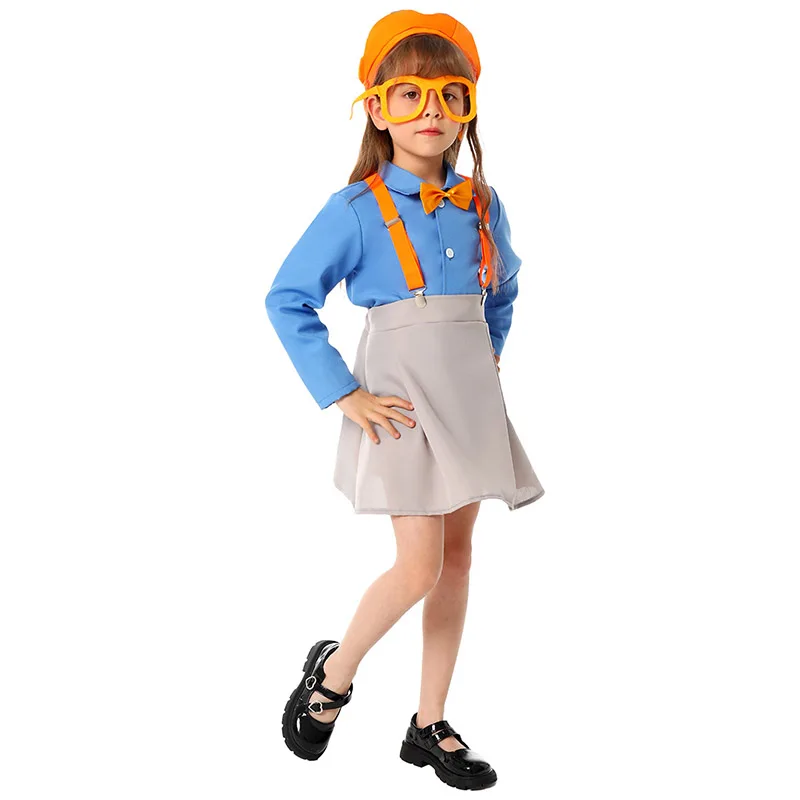 Маскировка Blippiing английский инженер косплей для детей оранжевая обучающая