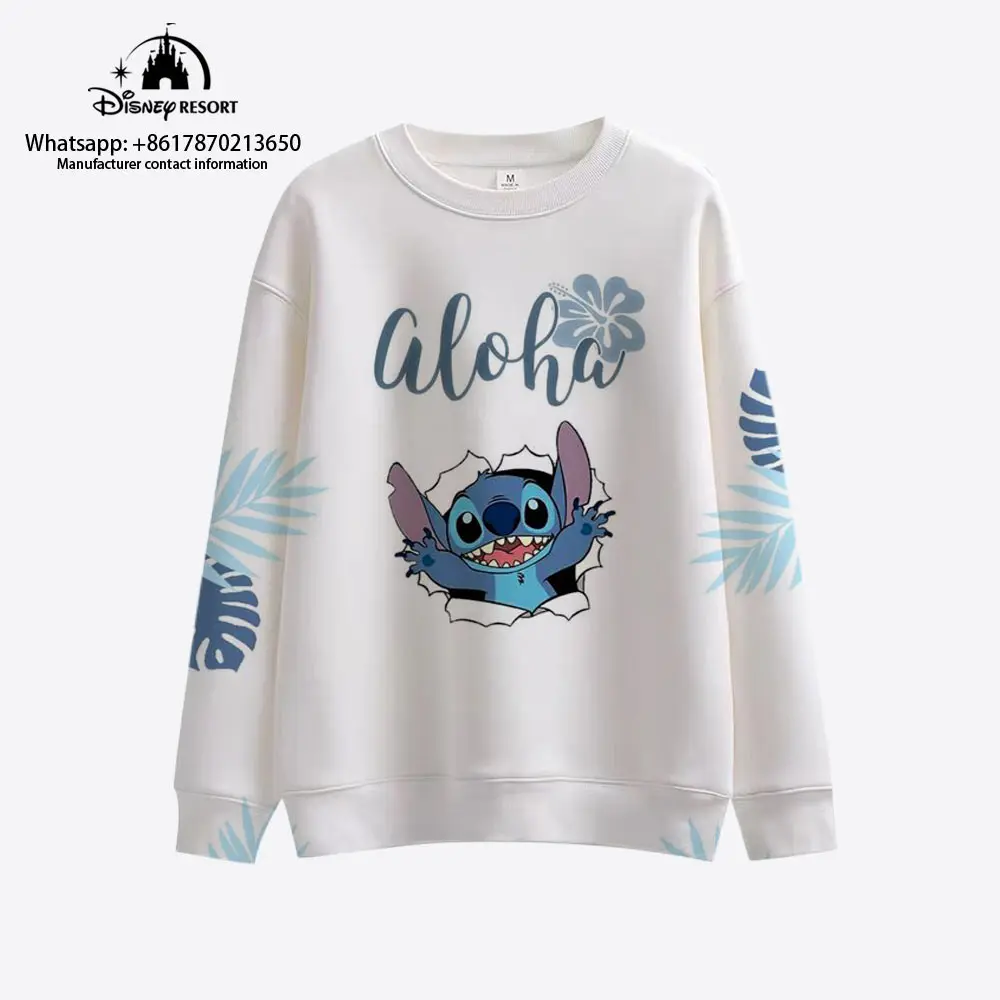 

Autumn Harajuku Street Round Neck Sweater Disney Brand Stitch Series Anime Print 2023 New Fashion Casual Tops