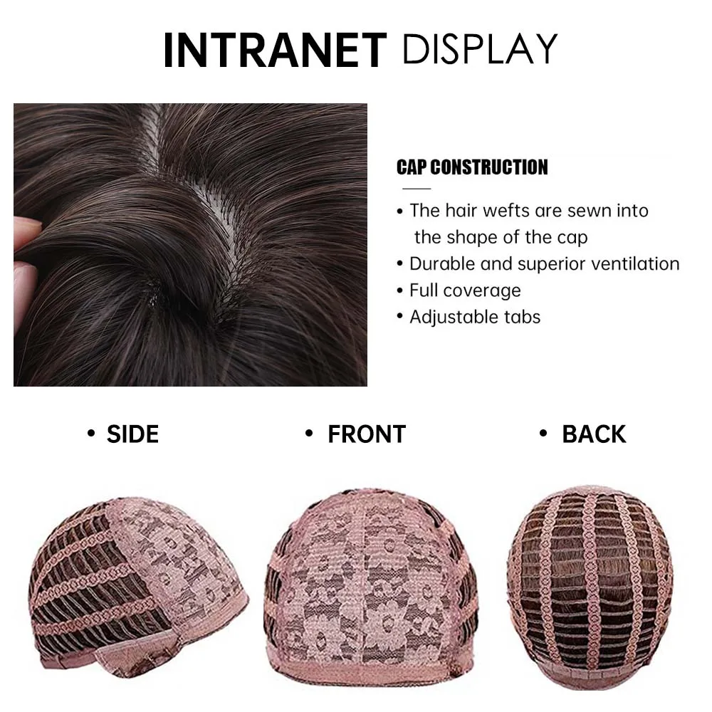 Ombre Brown Platinum Blonde Synthetic Wigs Short Straight Bob Wigs for Black Women Daily Natural Heat Resistant Hair Cosplay