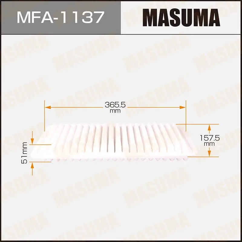 Фильтр воздушный Toyota Highlander (USA) 07-, Harrier 05-; Lexus RX400h 05-08 (3MZFE) MASUMA MFA-1137