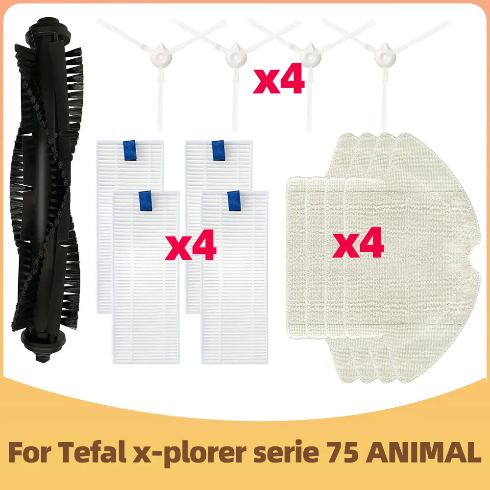 

Подходит для робота-пылесоса Tefal x-plorer serie 75 ANIMAL RG7687/RR7687WH - Основная боковая щетка, фильтр HEPA, средства для мопа и запасные части