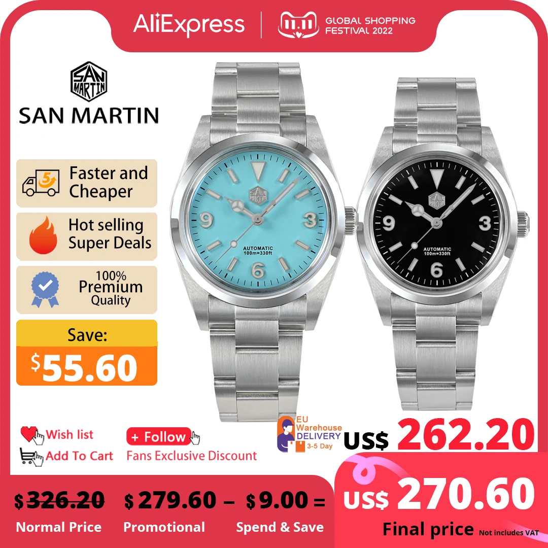 San Martin męski luksusowy zegarek 36mm 369 Dial odkryj serię wspinaczki moda pary Sport zegarek Unisex automatyczny mechaniczny 10Bar 1 San Martin męski luksusowy zegarek 36mm 369 Dial odkryj serię wspinaczki moda pary Sport zegarek Unisex automatyczny mechaniczny 10Bar 1