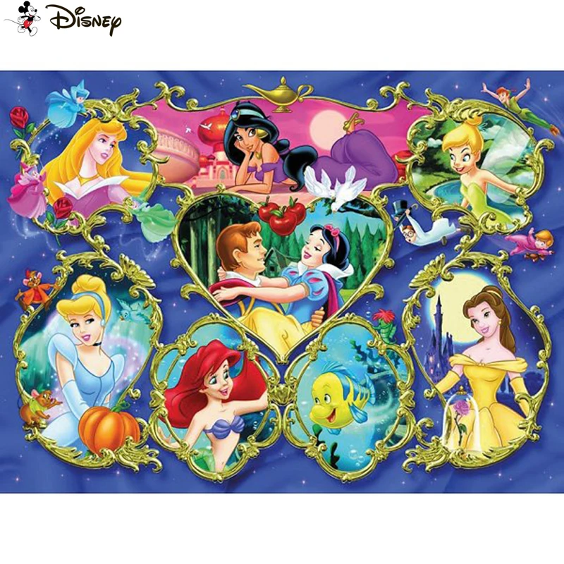 

Алмазная 5D картина «мультяшная принцесса», «сделай сам» Дисней, полная выкладка, круглые, для домашнего декора, вышивка крестиком