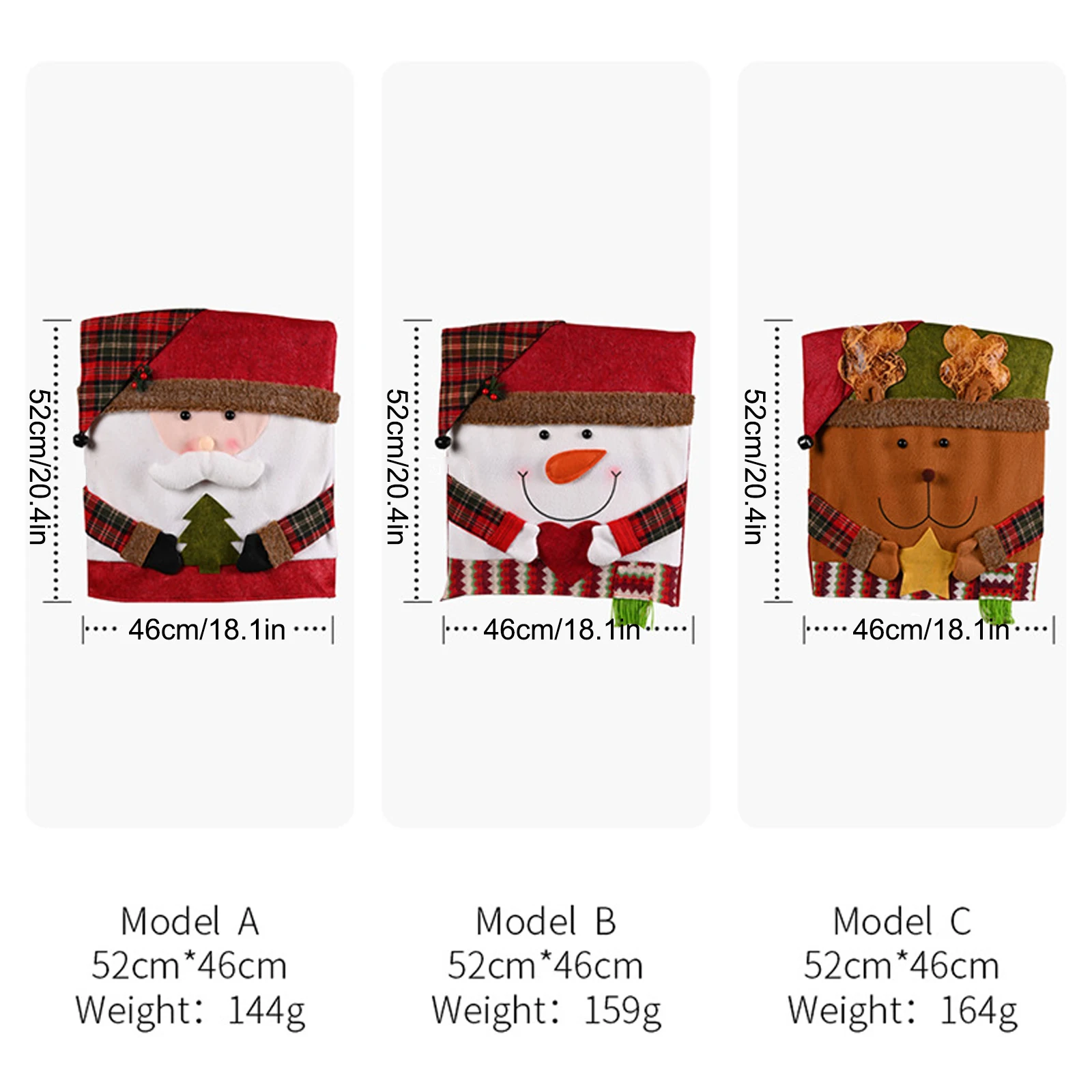 Чехлы для стульев Санта-Клауса и Снеговика рождественского декора