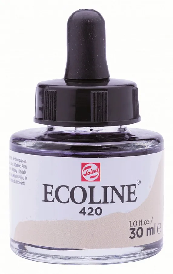 Акварельная жидкая краска Ecoline в банке 30 мл, № 420 бежевая, новая.