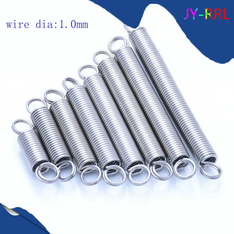 

1Pcs Wire Dia 1.0mm 304 Stainless Steel Dual Hook Small Tension Spring Outer Dia 6mm 7mm 8mm 9mm 10mm 12mm Length 70-300mm