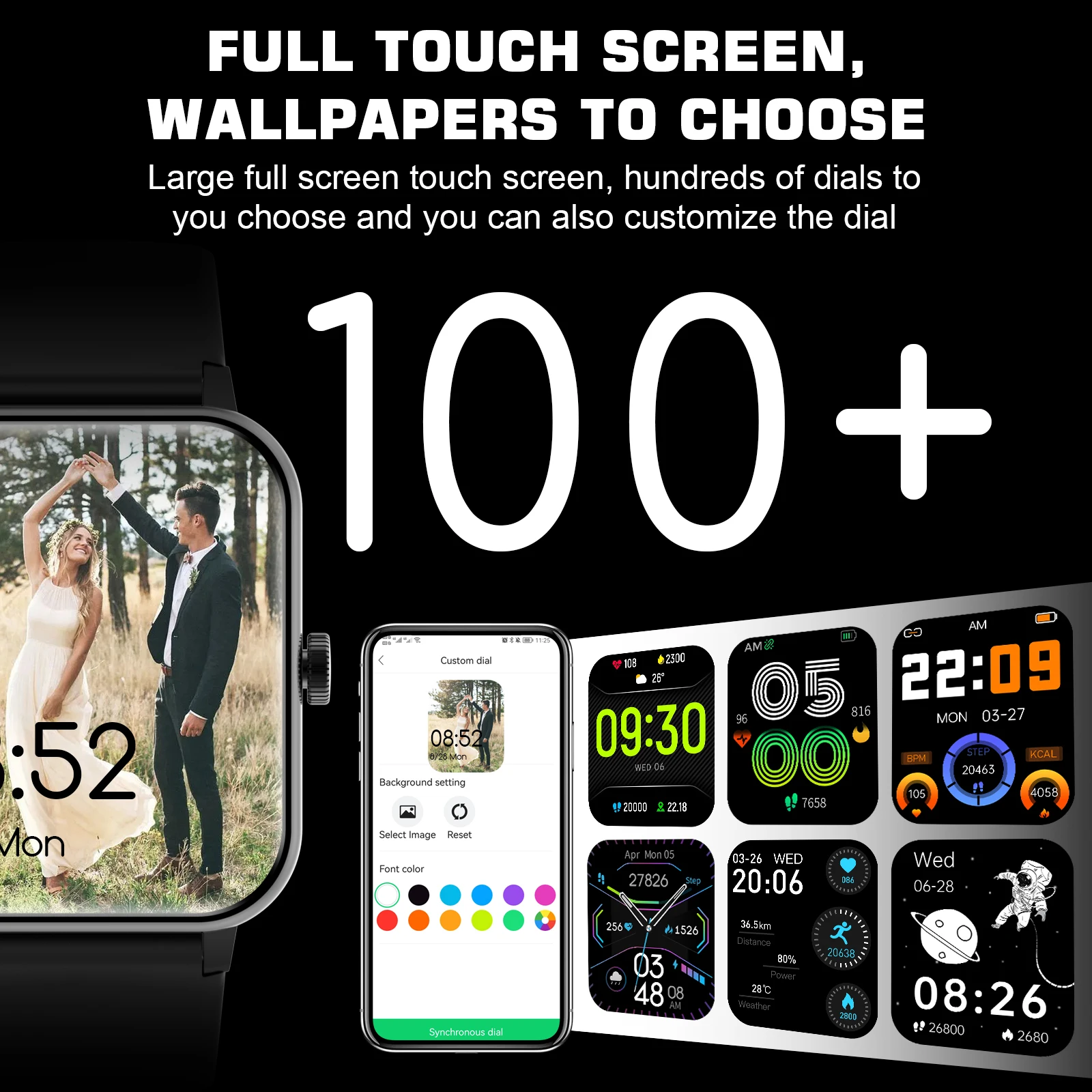 Blackview Smartwatch умные часы для мужчин женщин 1.69" экран Heart Rate IP68 водонепроницаемый