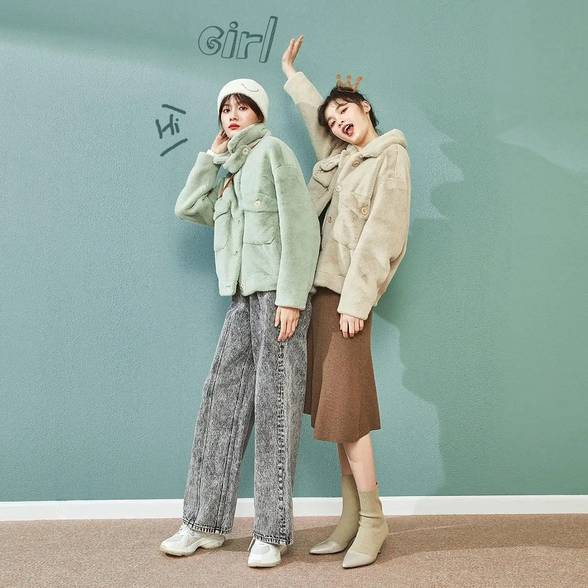 2022 Autumn Winter Furry Faux Fur Coat  Short Women Turn Down Collar Single Breasted Loose Ladies Faux Rex Rabbit Fur Coat