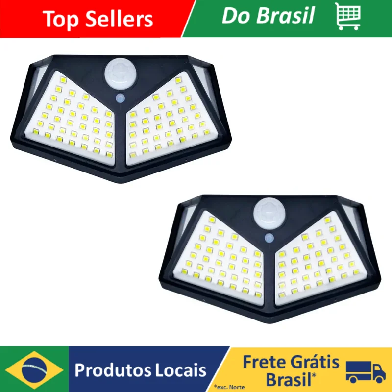 

TOPE Kit 2 Solar Luminaire 100 Led With Garden Sensor Waterproof/Rapid Shipping/Safe Shopping/National Seller