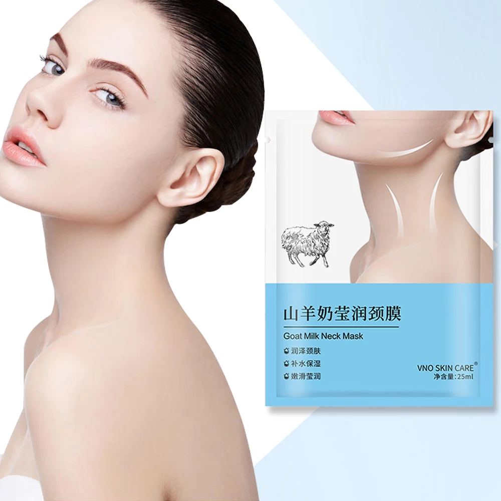 

10pcs Goat Milk Hexapeptide Neck Mask Collagen Firming Anti-Wrinkle Whitening Anti-aging Mask Beauty Moisturizing Neck Skin Care