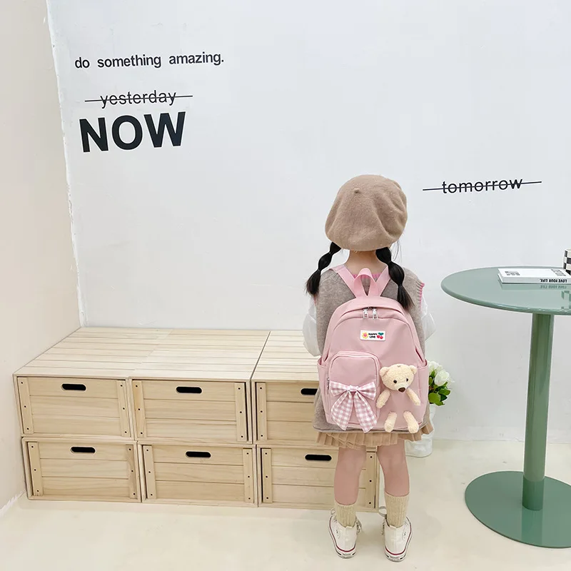 OSLD Yellow Cute Doll Bear Small Kids Girls Bags Outdoor Travel Cartoon Schoolbag Children's Satchel Boys Kindergarten Backpacks