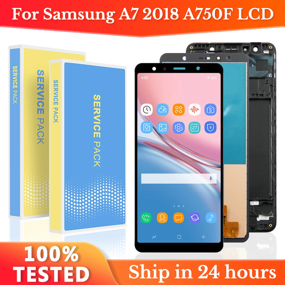 AAA + качество A750 ЖК-дисплей для Samsung Galaxy A7 2018 LCD SM-A750F A750F A750 дисплей сенсорный экран с рамкой дигитайзер Замена AAA + качество A750 ЖК-дисплей для Samsung Galaxy A7 2018 LCD SM-A750F A750F A750 дисплей сенсорный экран с рамкой дигитайзер Замена
