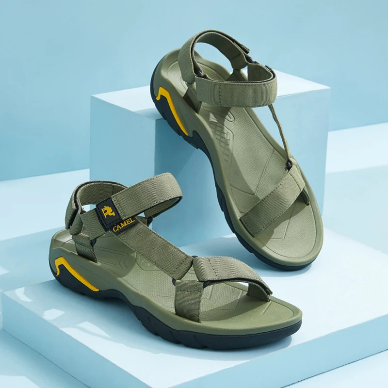 GOLDEN CAMEL Men's Summer Sandals ​Outdoor Casual Slippers Walking Anti-slippery Beach Shoes for Men 2023 New Hiking Fishing