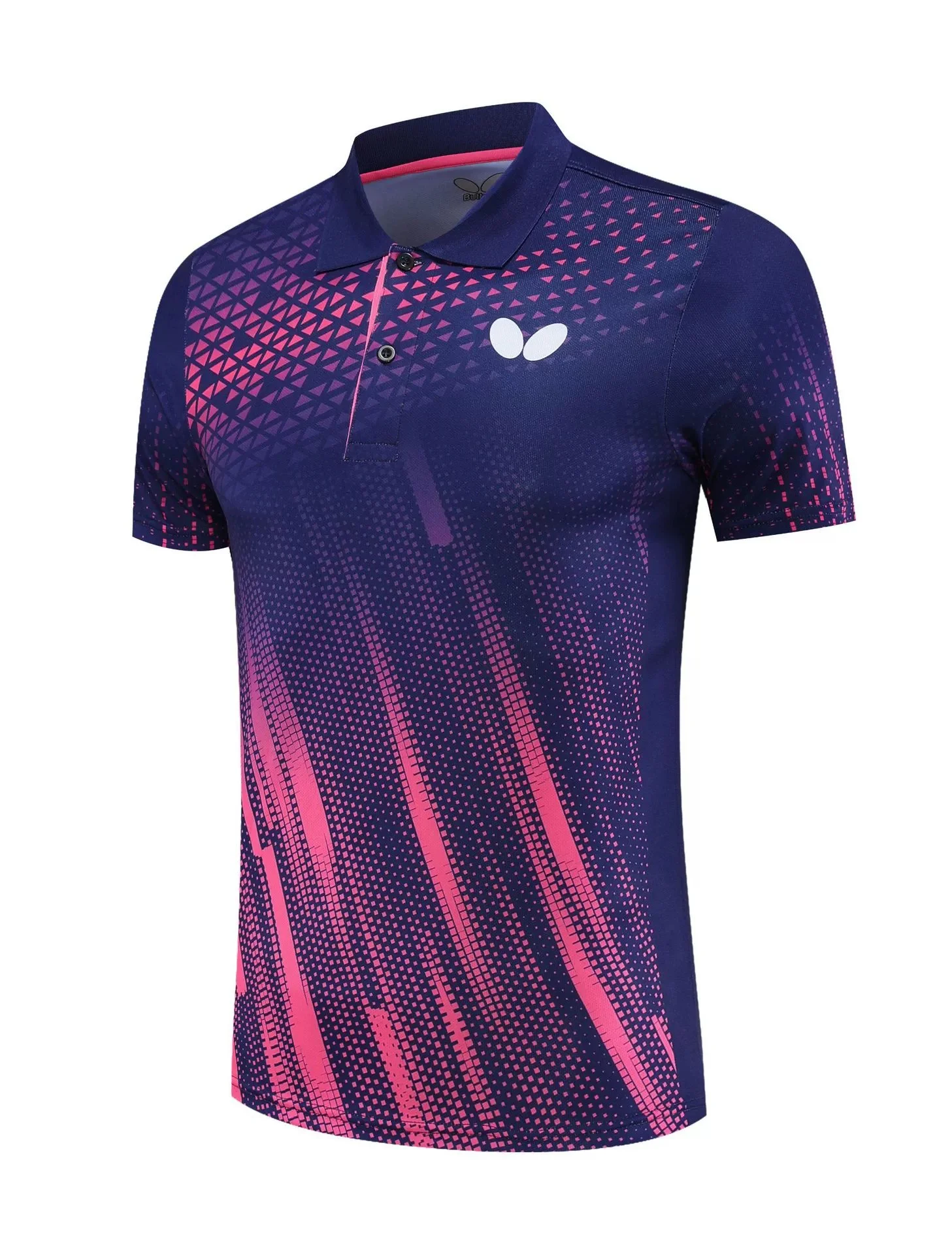 Men T-shirt Quick Drying Women Training Badminton Uniforms Table Tennis Lapel Clothes Printing Boys Breathable Sport Wear