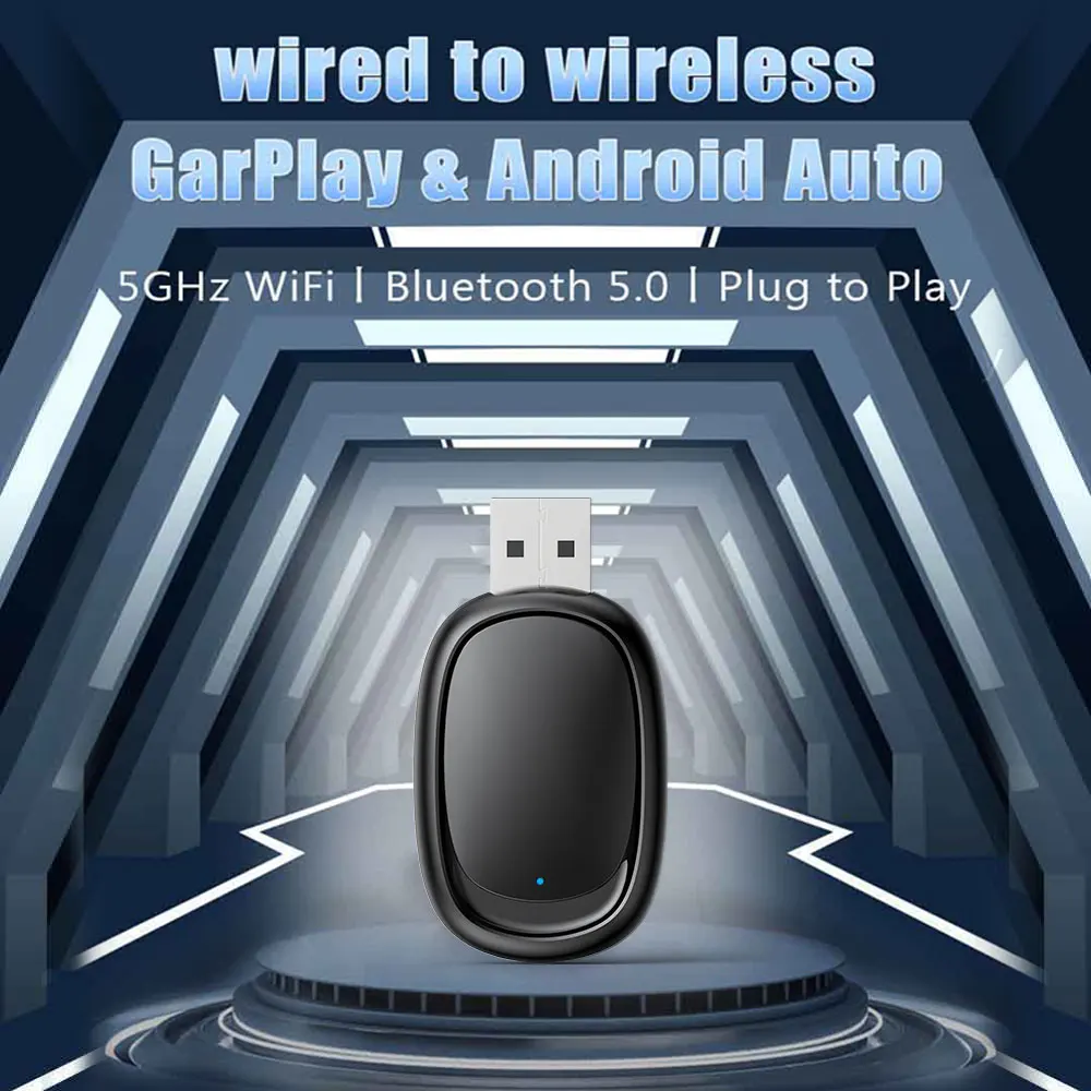 НОВЫЙ беспроводной CarPlay Android Auto адаптер Smart Mini Box Plug and Play Wi-Fi быстрое подключение