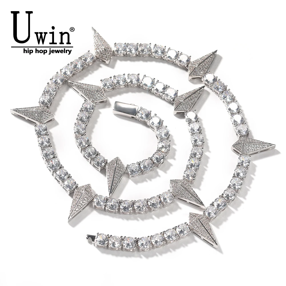 Ожерелье UWIN с черной пантерой, теннисная цепь 5 мм, Сверкающий Круглый Кубический цирконий, персонализированный чокер в стиле хип-хоп с фианитами, модные ювелирные украшения в стиле панк Ожерелье UWIN с черной пантерой, теннисная цепь 5 мм, Сверкающий Круглый Кубический цирконий, персонализированный чокер в стиле хип-хоп с фианитами, модные ювелирные украшения в стиле панк