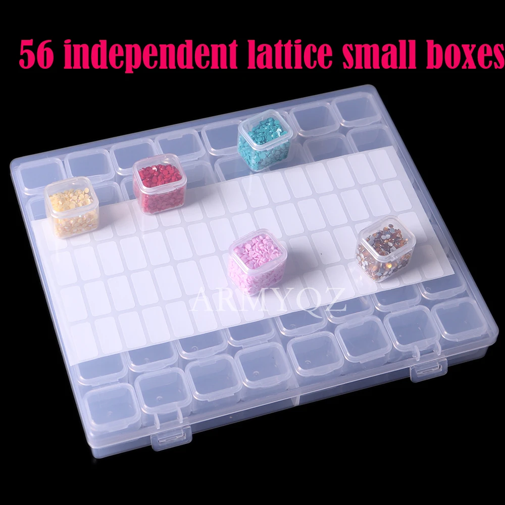 

56/28 Grids 5D DIY Diamond Painting Drill Box Jewelry Box Rhinestone Embroidery Crystal Bead Organizer Storage Case Container