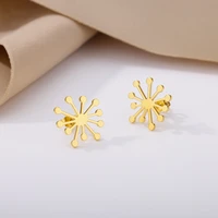stainless steel gold color snowflake stud earring for women simple firework mini earrings party fashion jewelry girl gift bijoux