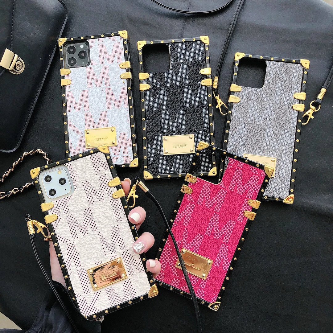 

Luxury ṂîḈḩạḗĿ Ḱȯŗṡ design brand Leather Phone Case For iphone 13 12 11 7 8 6 s plus x xs xr pro max mini For woman coque
