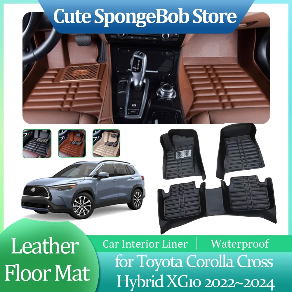 Автомобильный кожаный напольный коврик для Toyota Corolla Cross Hybrid XG10 2022 ~ 2024 футов