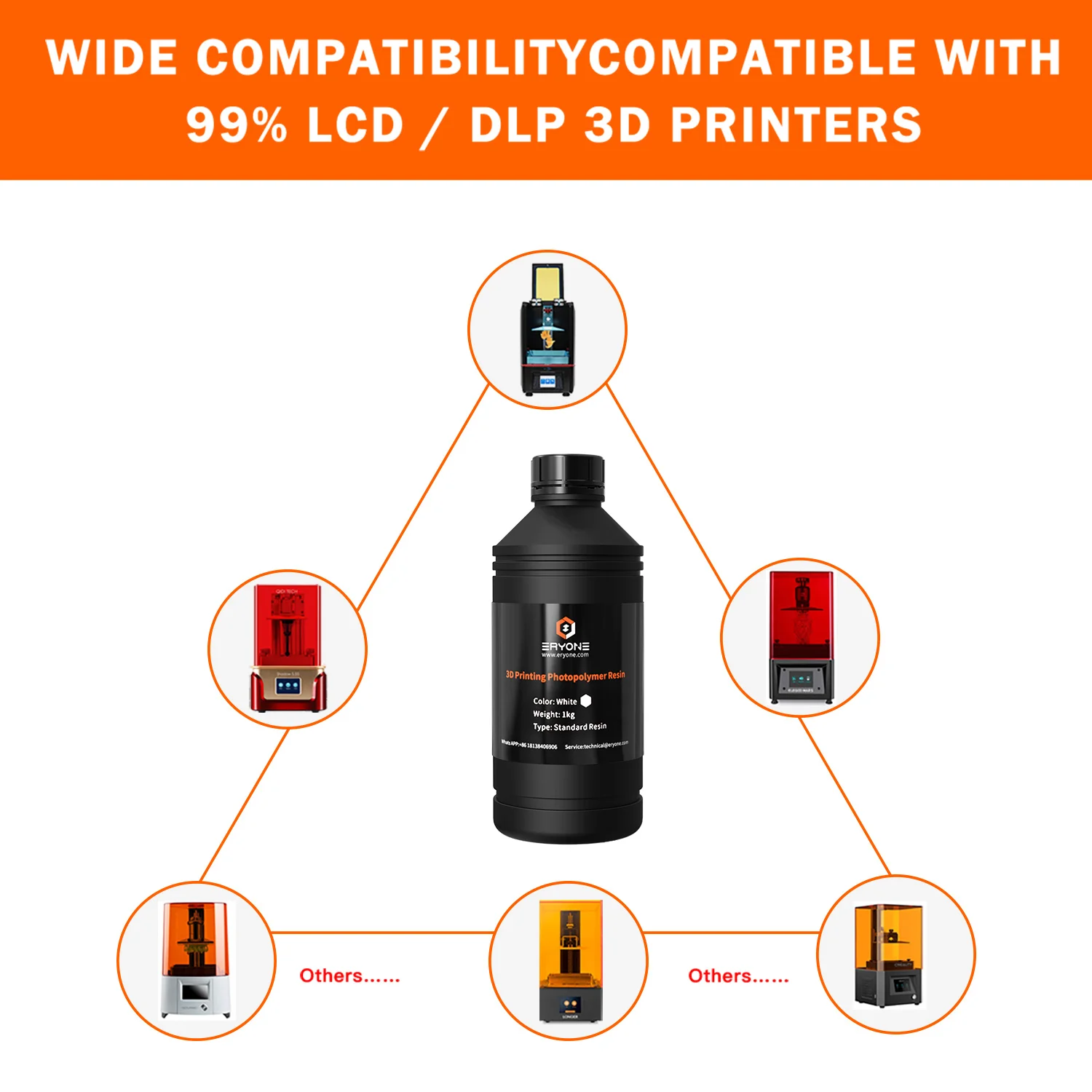 Эрион 1 кг супернизкий запах АБС аналогичен воде фотополимерный 3D-принтер 405 нм