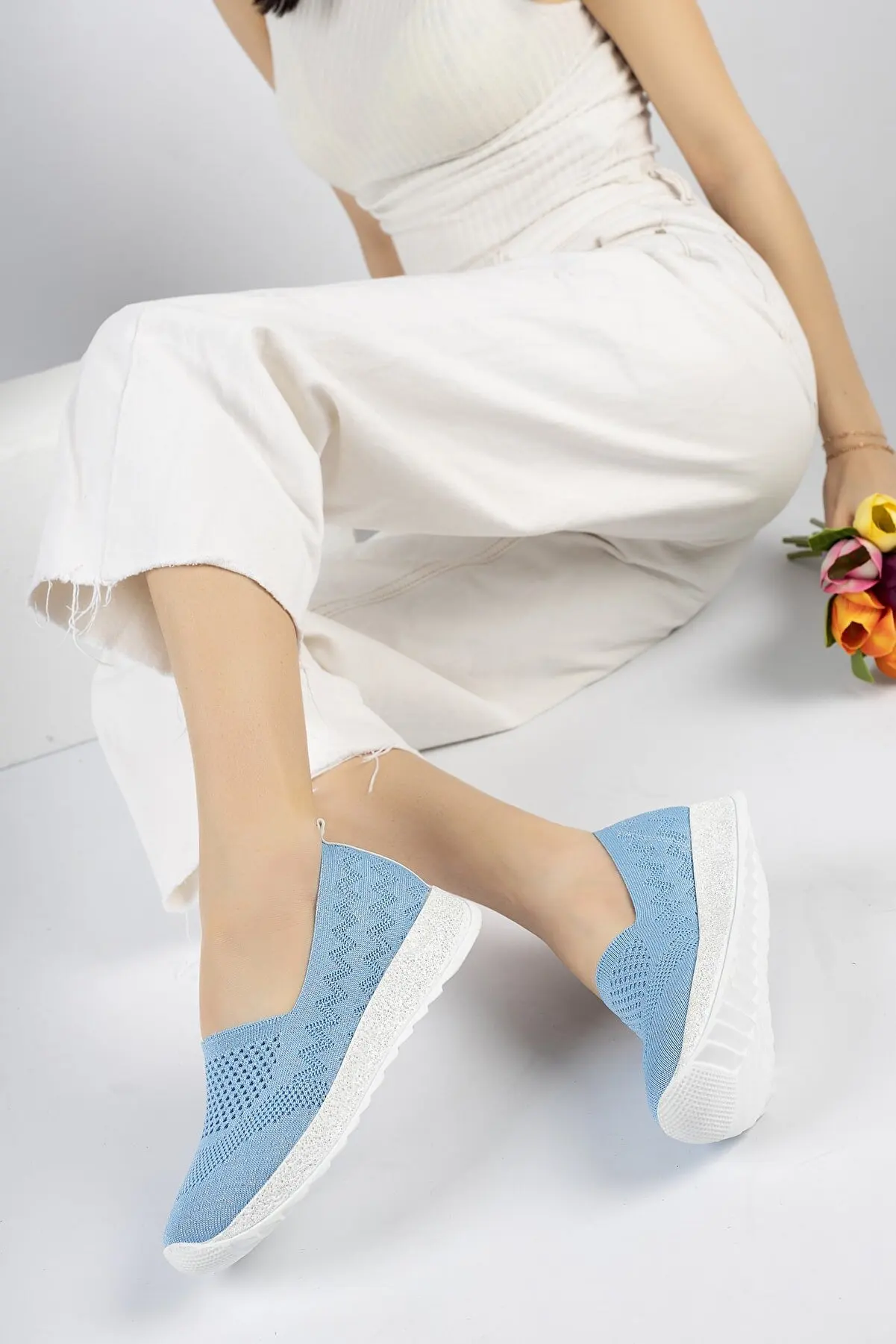 

Women Spring Summer Knitwear Sneakers, 2022 New Season Ladies Thick Sole Casual Shoes, Knitwear Women's Sneakers Casual Shoes