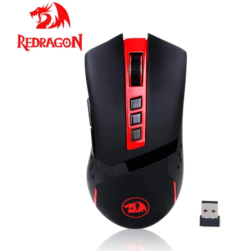 

Мышь Redragon Blade M692 Беспроводная игровая мышь 2.4G USB-приемник Оптический датчик Многорежимный легкий вес Мышь перезаряжаемая Эргономичная комп...