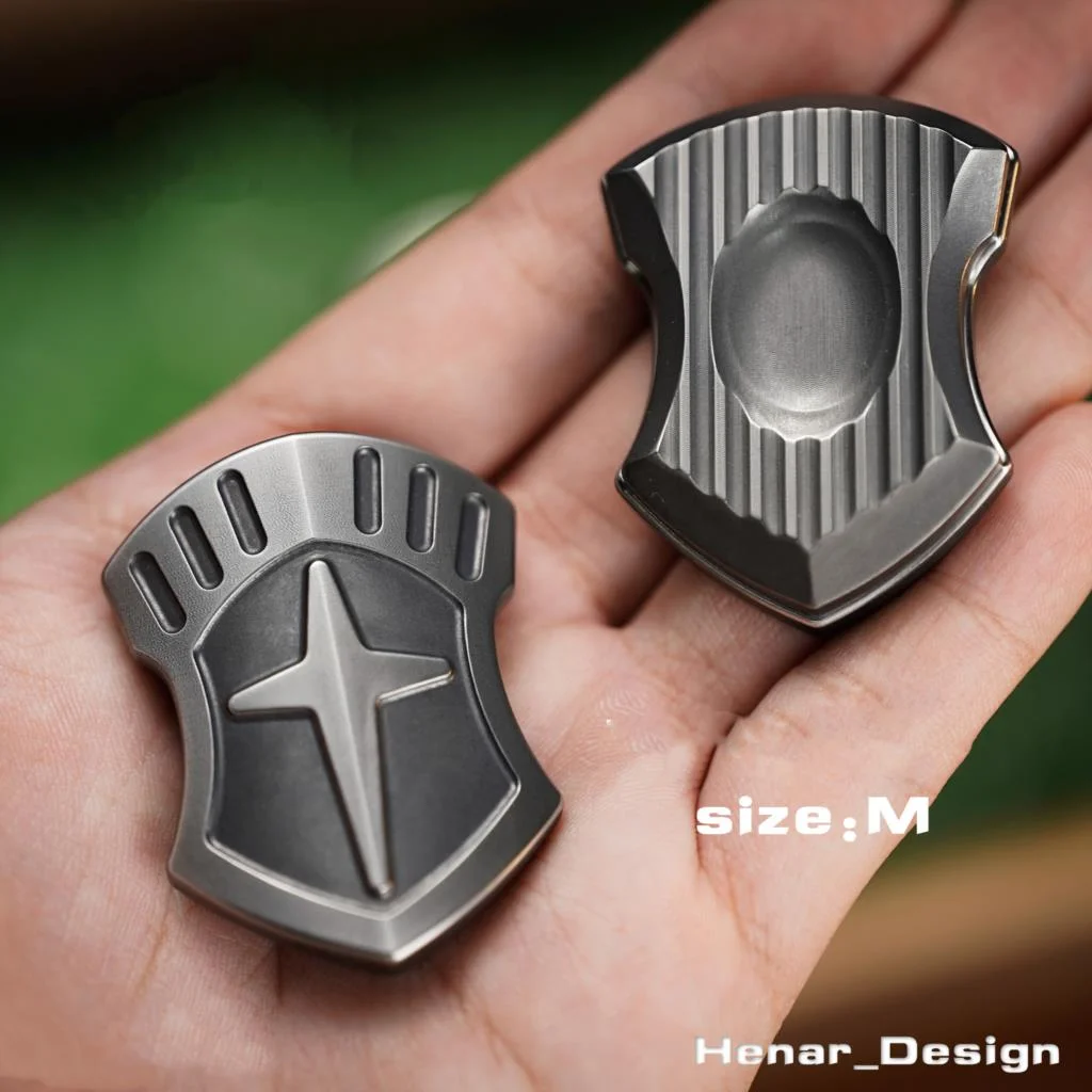 WANWU-EDC Shield Shape PPB Cool And Fun Antistress Toy Stainless Steel Hand Spinner Adult Autism EDC Push Brand Funny Gift enlarge