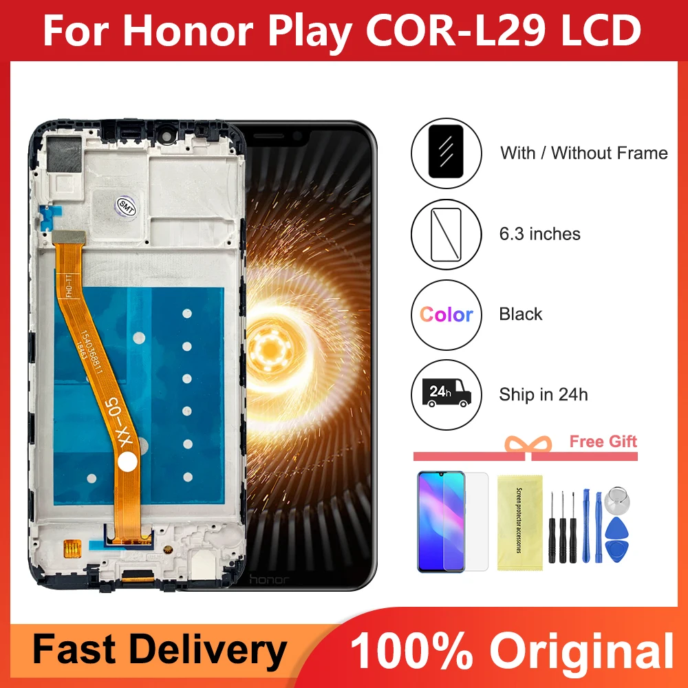 Оригинальный дисплей 6,3 дюйма для Honor Play LCD COR-L29 COR-AL00, фотография для Honor Play Screen