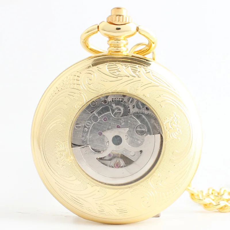 Luxury Gold Personalised Pocket Watch Fob Chain Pendant Unisex Vintage Charm Pocket&Fob Watches