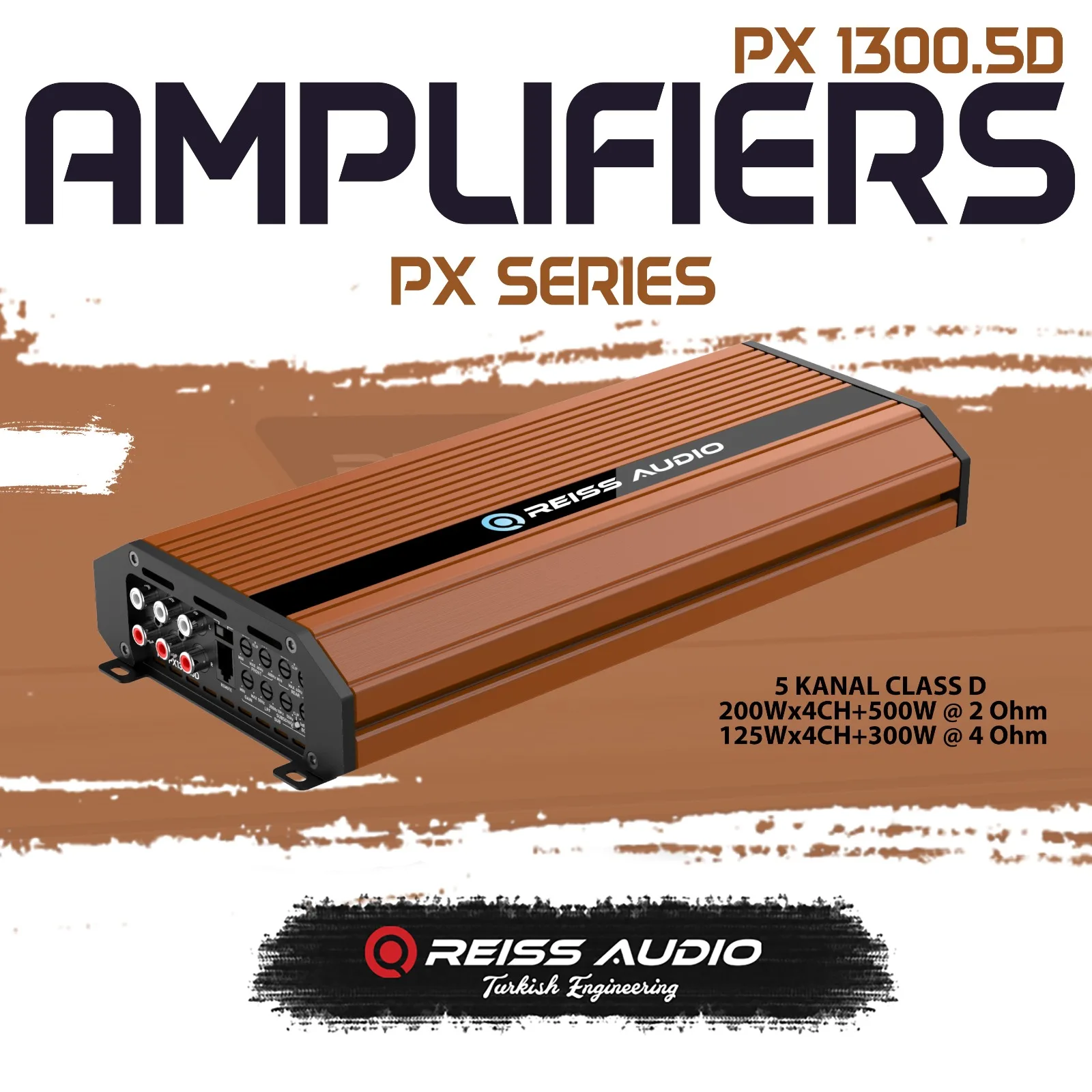 

RS-PX1300.5D CAR AMPLIFIER FULL RANGE CLASS-D 125W x 4CH + 300W @ 4 ohm