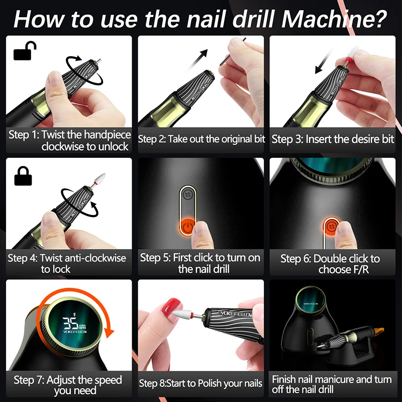 35000RPM Electric Nail Drill Machine Manicure Machine With LCD Display Nail Drill Art Machine Tool For Acrylic Nail Pedicure enlarge