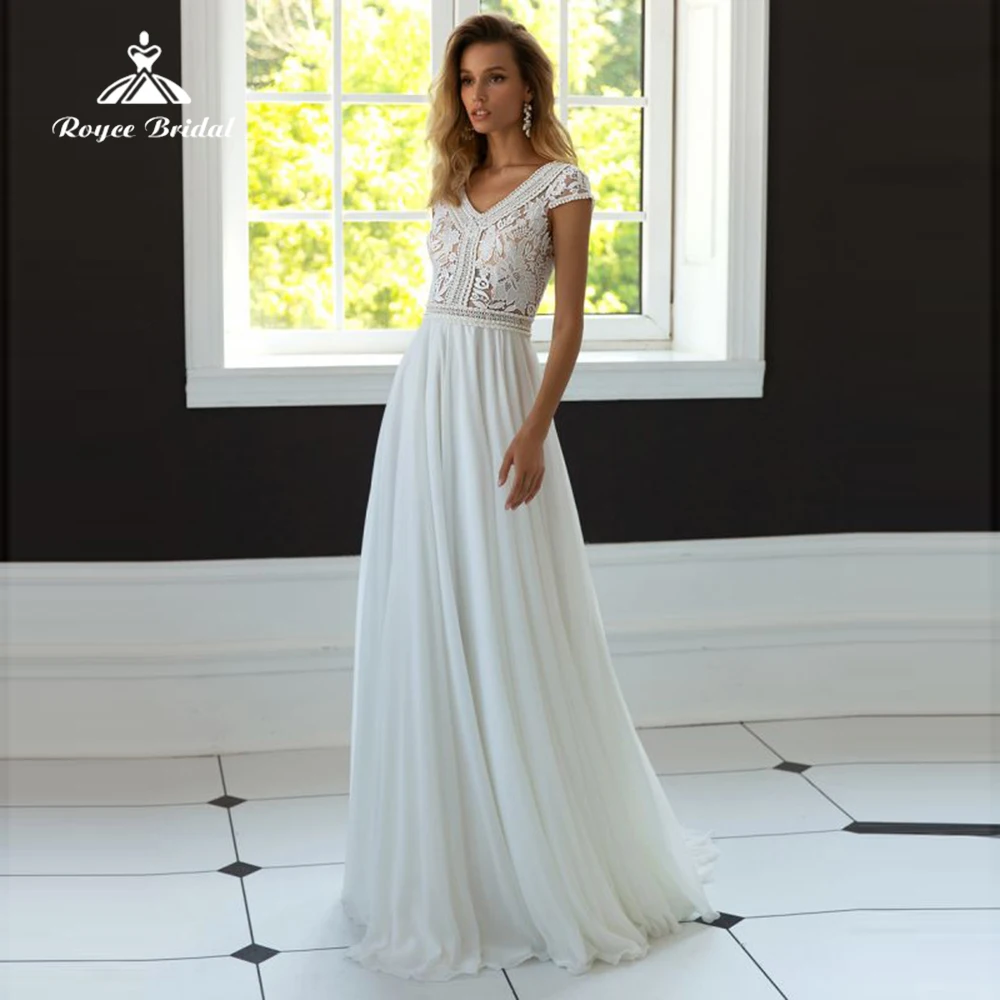 

Женское шифоновое платье с V-образным вырезом, коротким рукавом