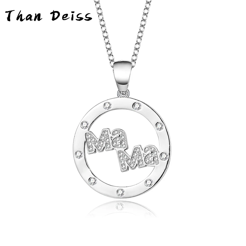 

S925 Sterling Silver Simplicity Mama Necklace Ladies Secklace Gift For Mom Jewelry Pendant Clavicle Chain Temperament Fashion