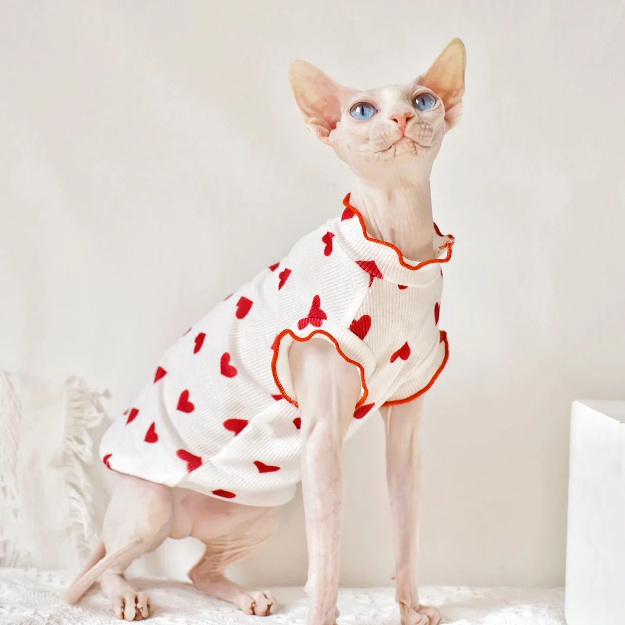 

Soft Sphynx Cat Clothes Summer Cotton Hairless Cat Clothes For Kittens Apparel Cornish Devon Oufits for Sphinx Ropa Para Gatos