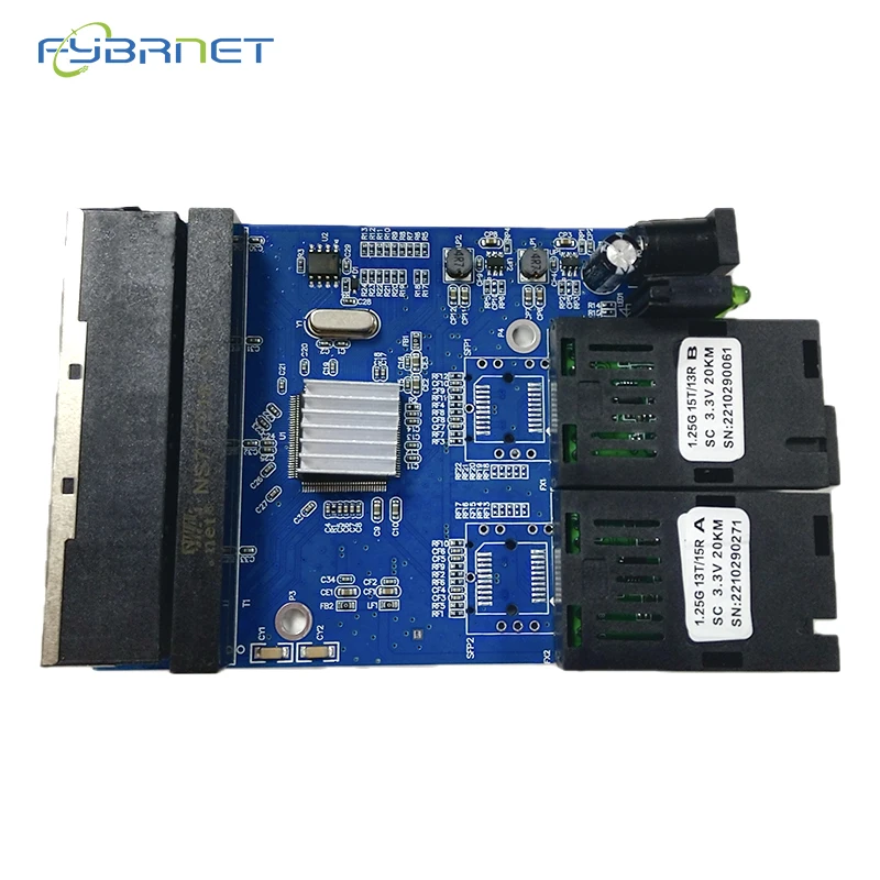 4 шт. гигабитная пластина metro Fiber 20 км 2 волокна RJ45 PCBA плата SC коннектор 10/100/1000 м