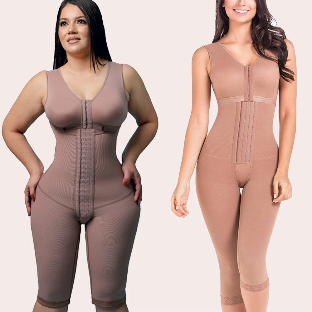 Postpartum Full Body Shaper Removable Bra With Snap Closure Shapewear Post Liposuction Fajas Colombianas