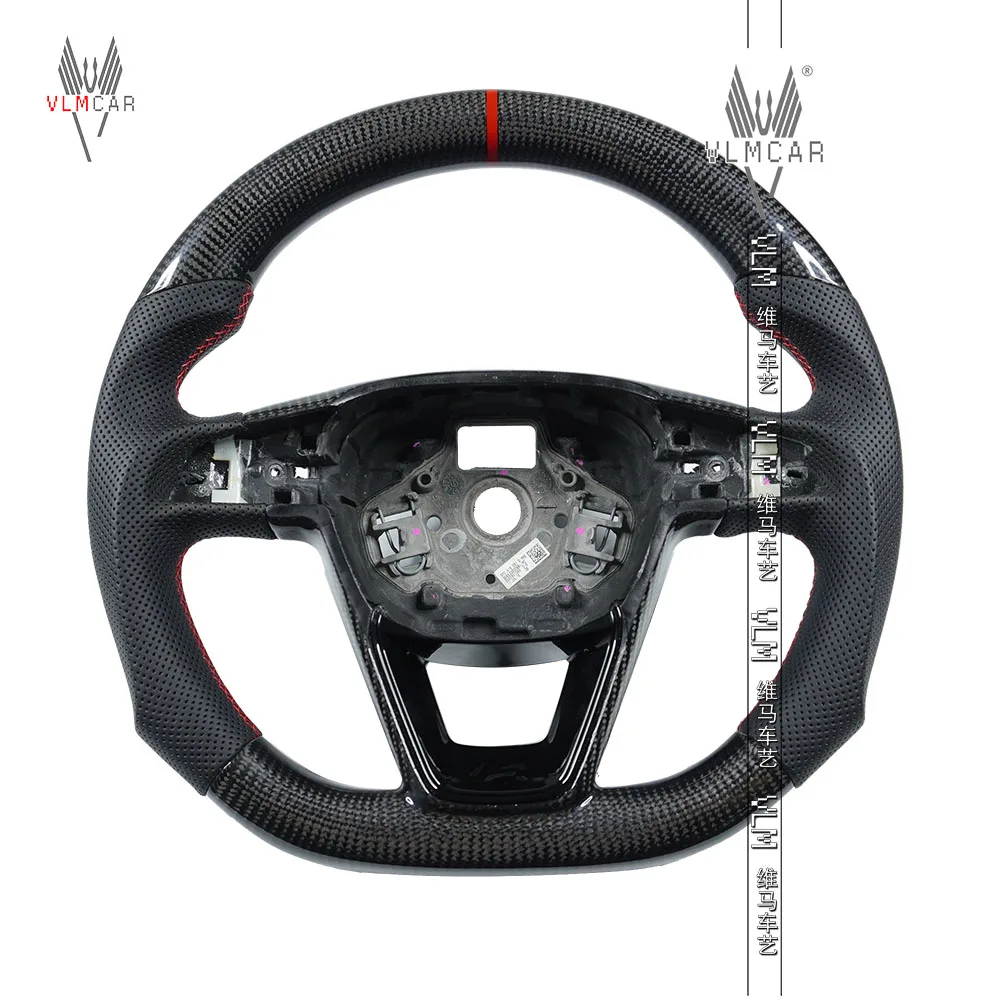 

VLMCAR Private Custom Carbon Fiber Steering Wheel For Seat Leon Cupra R ST Ateca FR With Paddles Holes Car Accessories LED Light
