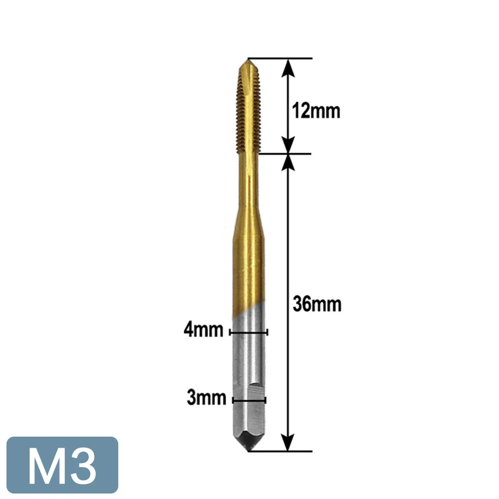 

Набор метчиков HSS 1/5/7 шт. M3 M4 M5 M6 M8 с титановым покрытием