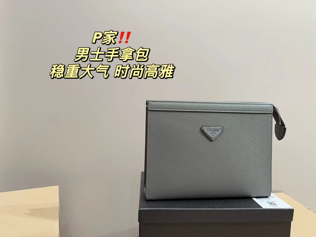 Стиль Prada Копия 1:1 Новый Мужской Клатч Hundred Casual Senior ТексТура Модный Тренд